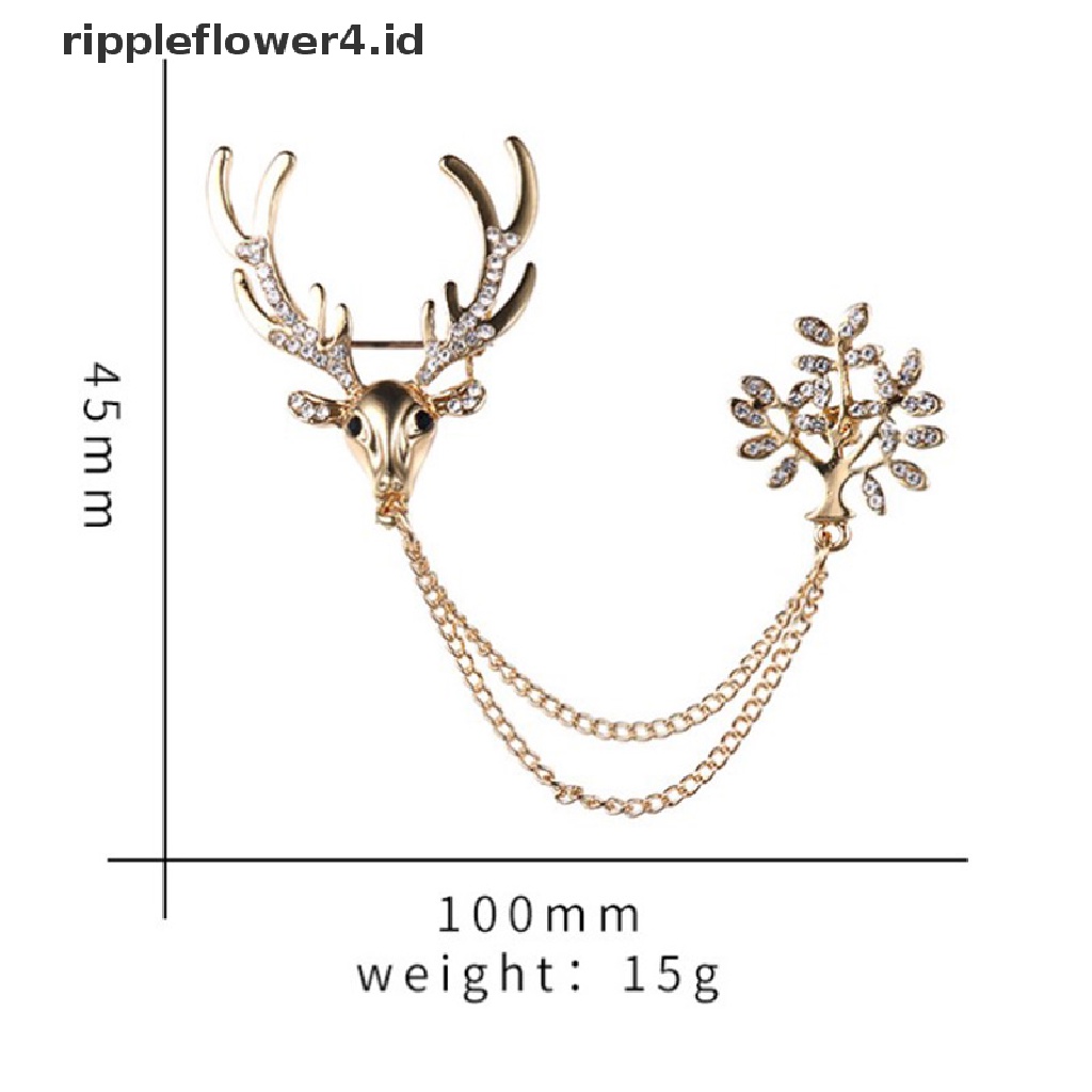 {rippleflower4.id} 1pc Fashion Pria Wanita Rantai Pin Mahkota Sayap Malaikat Naga Navy Jangkar Bros~