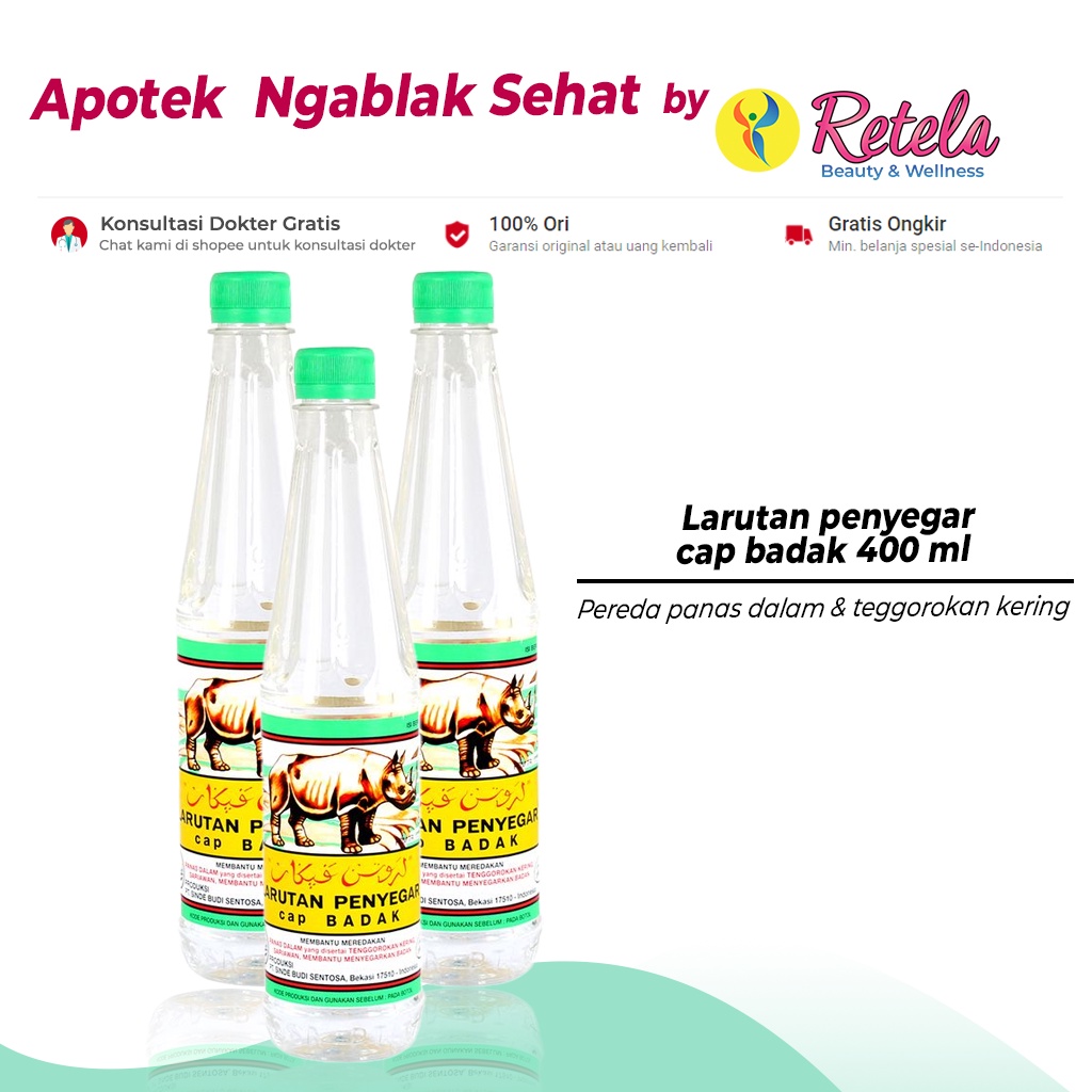 

Larutan Penyegar Cap Badak 500 ml / Panas Dalam / Tenggorokan Kering