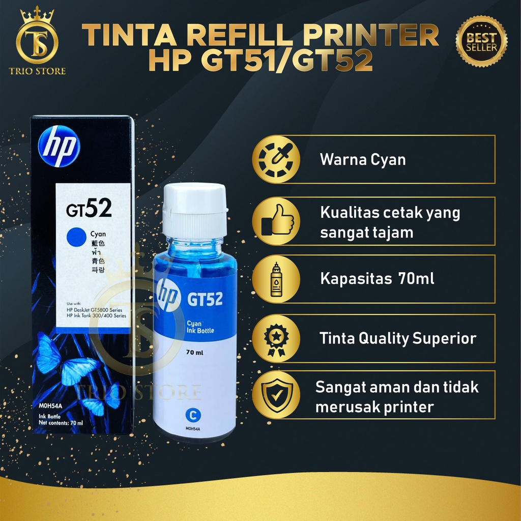 1 SET 4 PCS Tinta HP GT51 GT52 For Printer 5810 5820