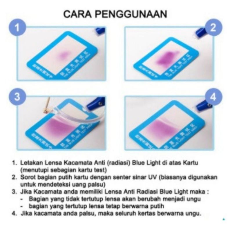 ALAT TEST LENSA KACAMATA ANTI SINAR BLUE RAY TEST BLUE LIGHT