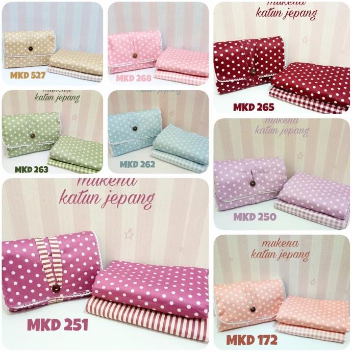 Mukena Dewasa Katun Jepang Premium Polkadot