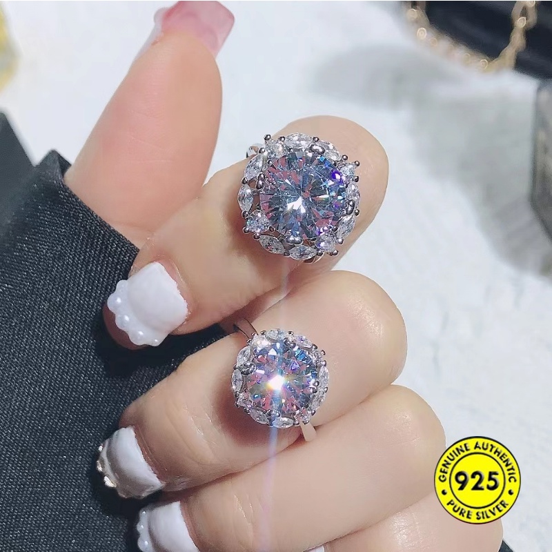 Cincin Fashion Moissanite Wanita Mewah Kadar 5karat M210