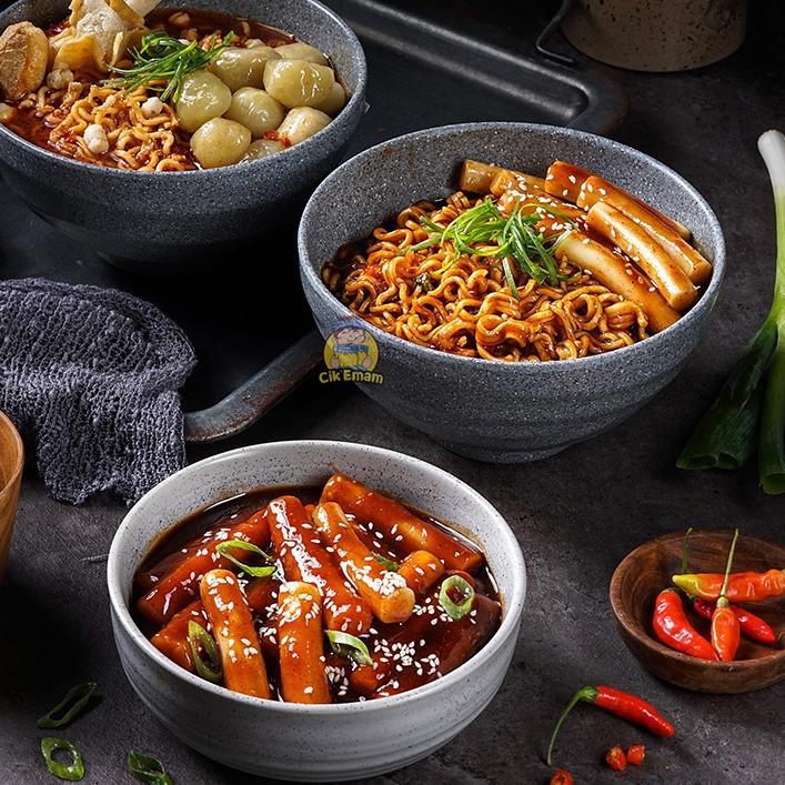 

✔✔SALE✔✔ Cik’Emam – Paket Bundling 3 - Rabokki Topokki Baso Aci - Ramen Tteokbokki Boci - Pedas Gurih Sambal Gochujang - Korean Food Halal Cikemam
