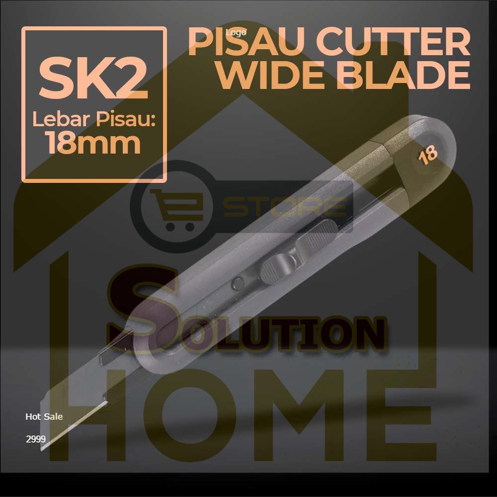 

HSS TOOLS - Deli Pisau Cutter Wide Blade SK2 18 mm - HT4018