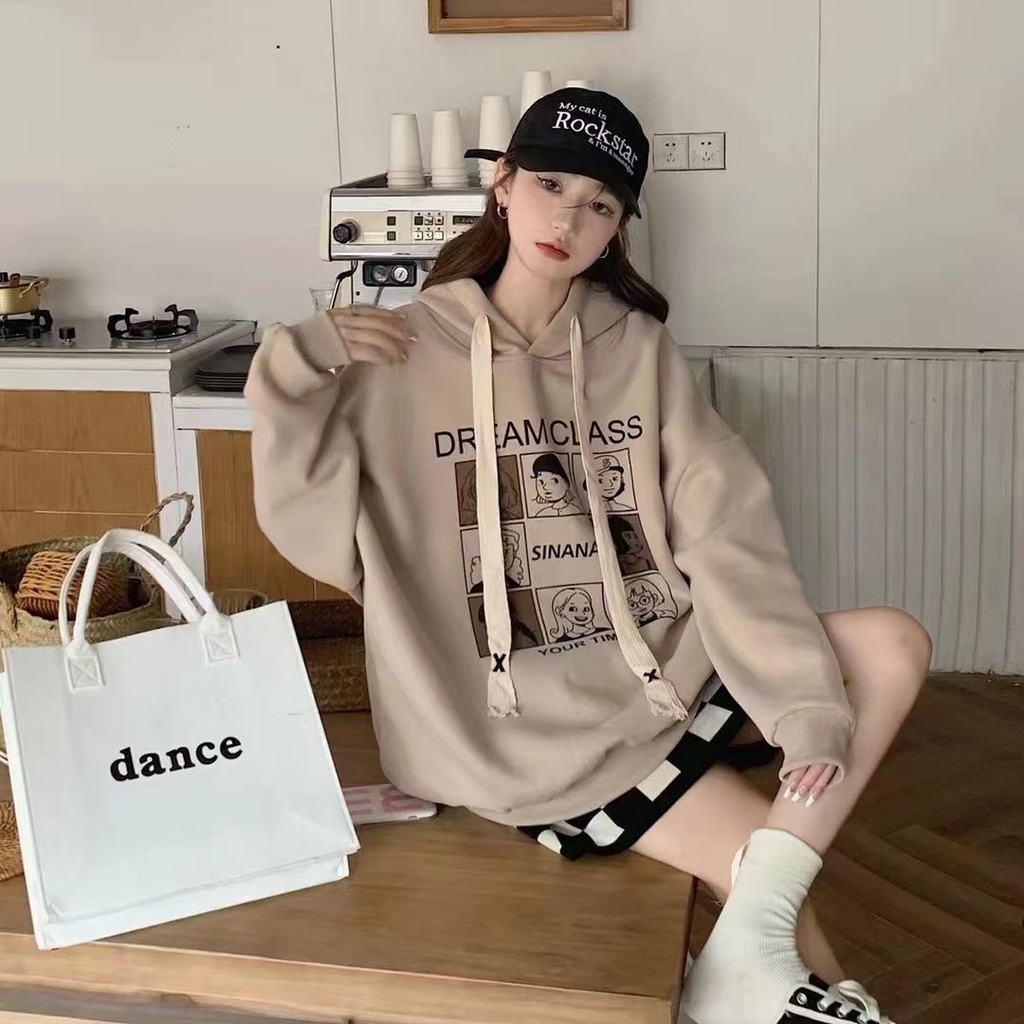 Sweater Hoodie Pria Wanita DREAM CLASS Jacket Oversize Oufit Daily Kasual Ala Korean Kekinian