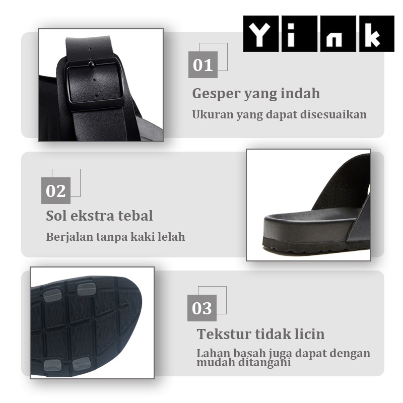 Yink Sandal Karet / Sandal Dewasa / Sendal Slop Pria Casual Murah Sendal Karet Kamar Mandi Empuk Anti Slip High Quality