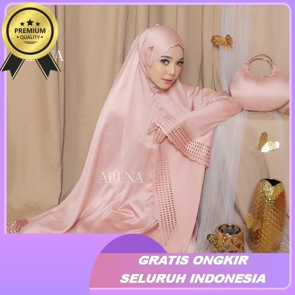 (Bisa Cod) Mukena Dewasa Gracella Full Bordir Bunga Teratai Mewah Mungkena Rayon Adem Mukenah Bali K