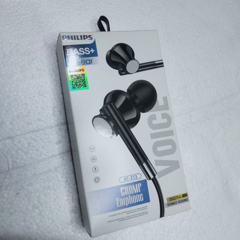 Handfree HF Philips original AT-213 At-219 AT-221 earphone headset premium MEGA BASS+