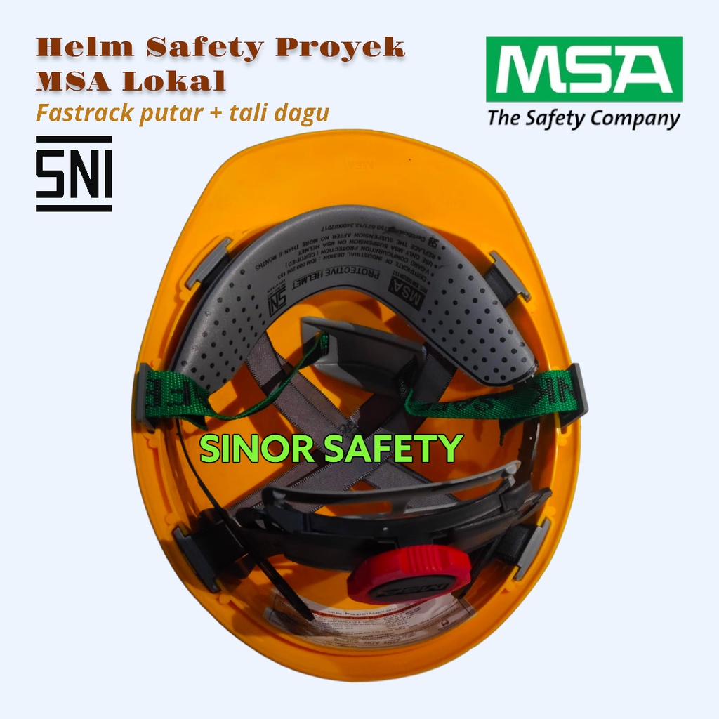 Helm Safety Proyek V-GUARD Fastrack Putar MSA LOKAL