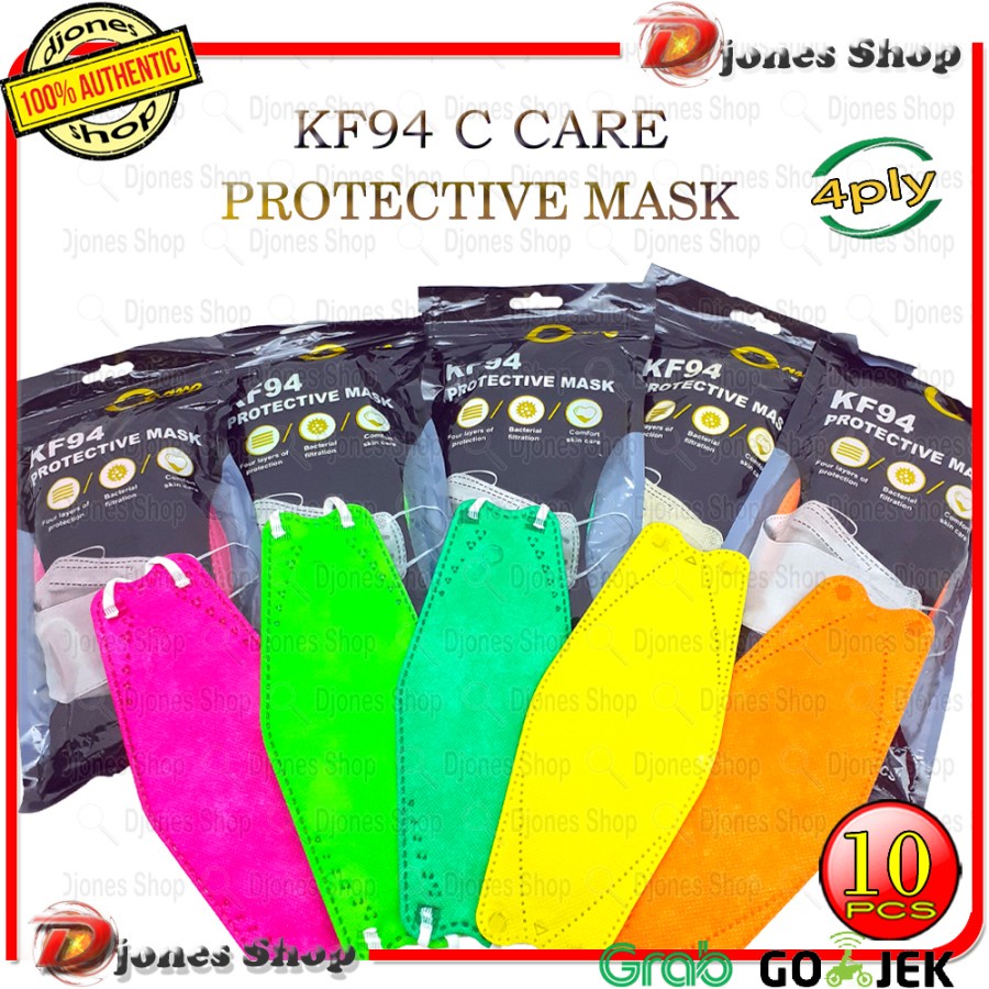Masker KF94 C Care 4 Ply Isi 10 Pcs Protective Mask EMBOSS Masker Korea KF94 10Pcs