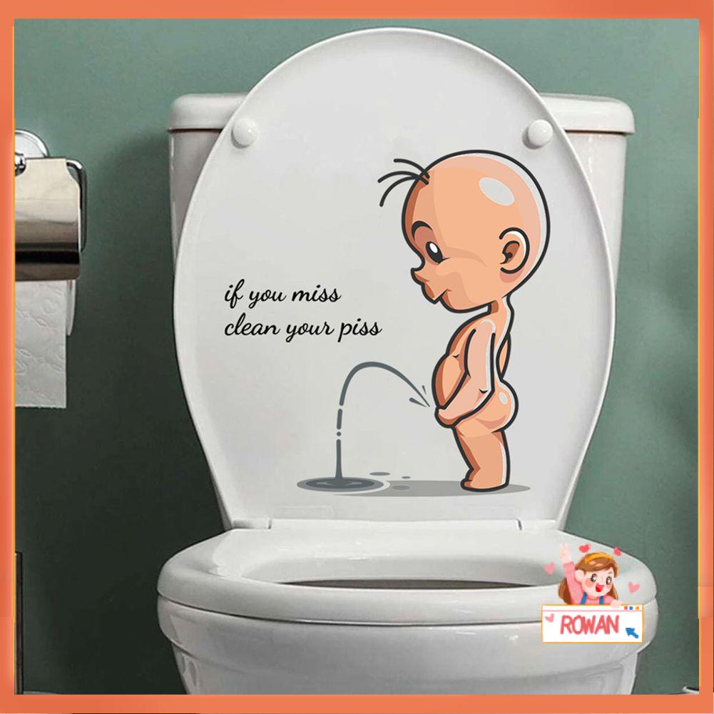 R-flower Toilet Stiker Poster Wallpaper Dekorasi Rumah Inggris Stiker Hias Kamar Mandi Anti Air Stiker Dinding Lucu