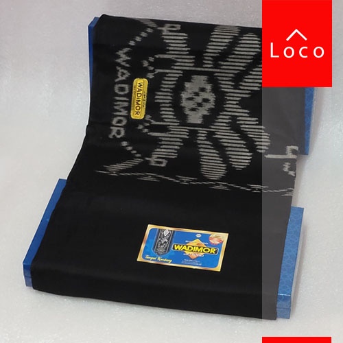 Kain Sarung Wadimor / Mangga / Sapphire Hitam / Putih Polos Warna Tumpal / Non Tumpal