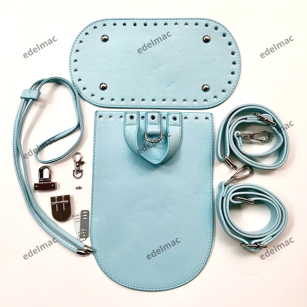 Tali dan Alas Tas Serut Bagpack Set Kulit Sintetis Leather Bottoms Package Lengkap Accesories Bag Straps DIY Handmade