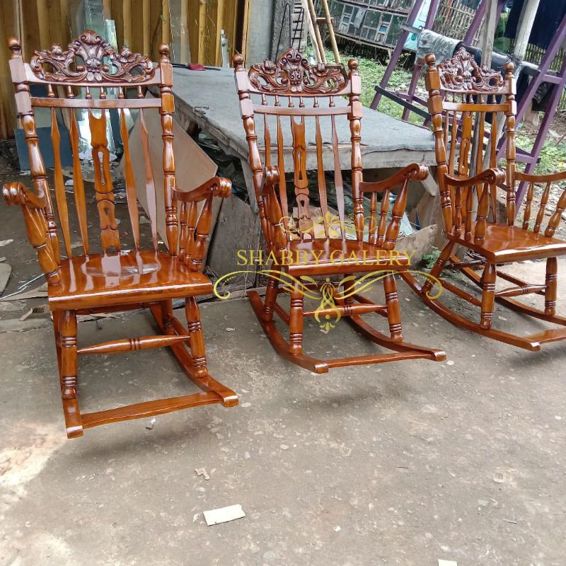 Kursi Goyang Kursi Santai Kayu Jati Jepara, Kursi Males Kursi Lansia Kayu Jati Jepara