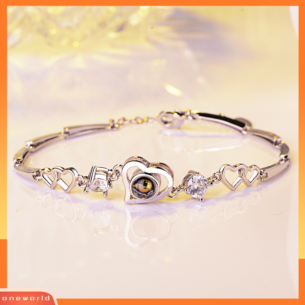 [ONE] Pesona Hati Fashion 100bahasa I Love You Perhiasan Gelang Rantai Proyeksi