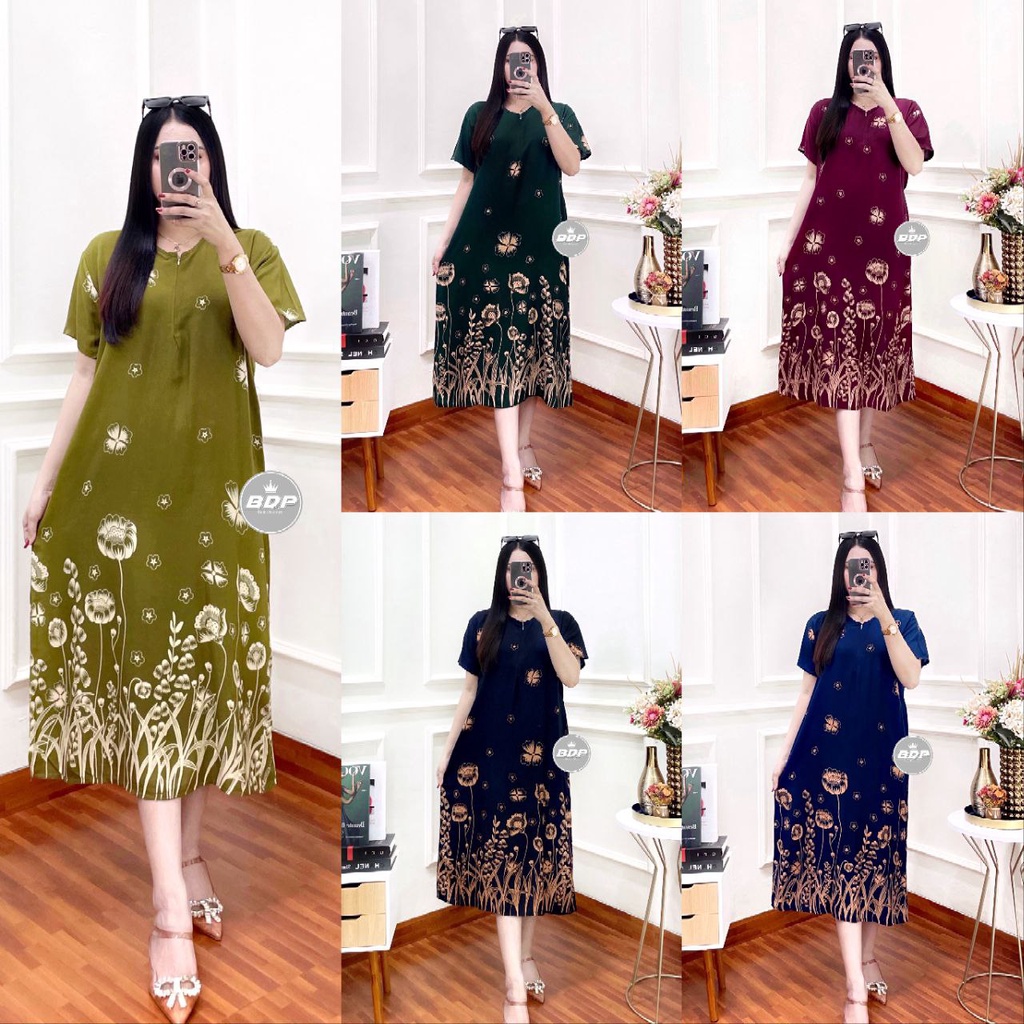 Daster Wanita Rayon Grade A Busui Resleting Depan Baju Tidur Daster Kekinian