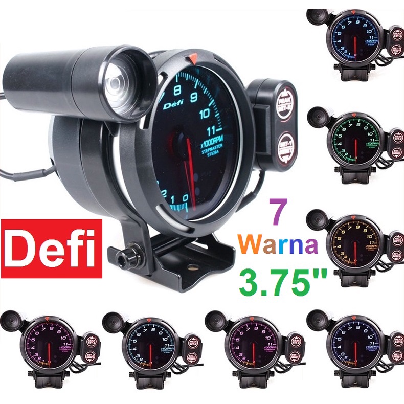 Takometer Defi BF 7 warna 3.75 inci Tachometer RPM Defi BF 7 Warna Universal