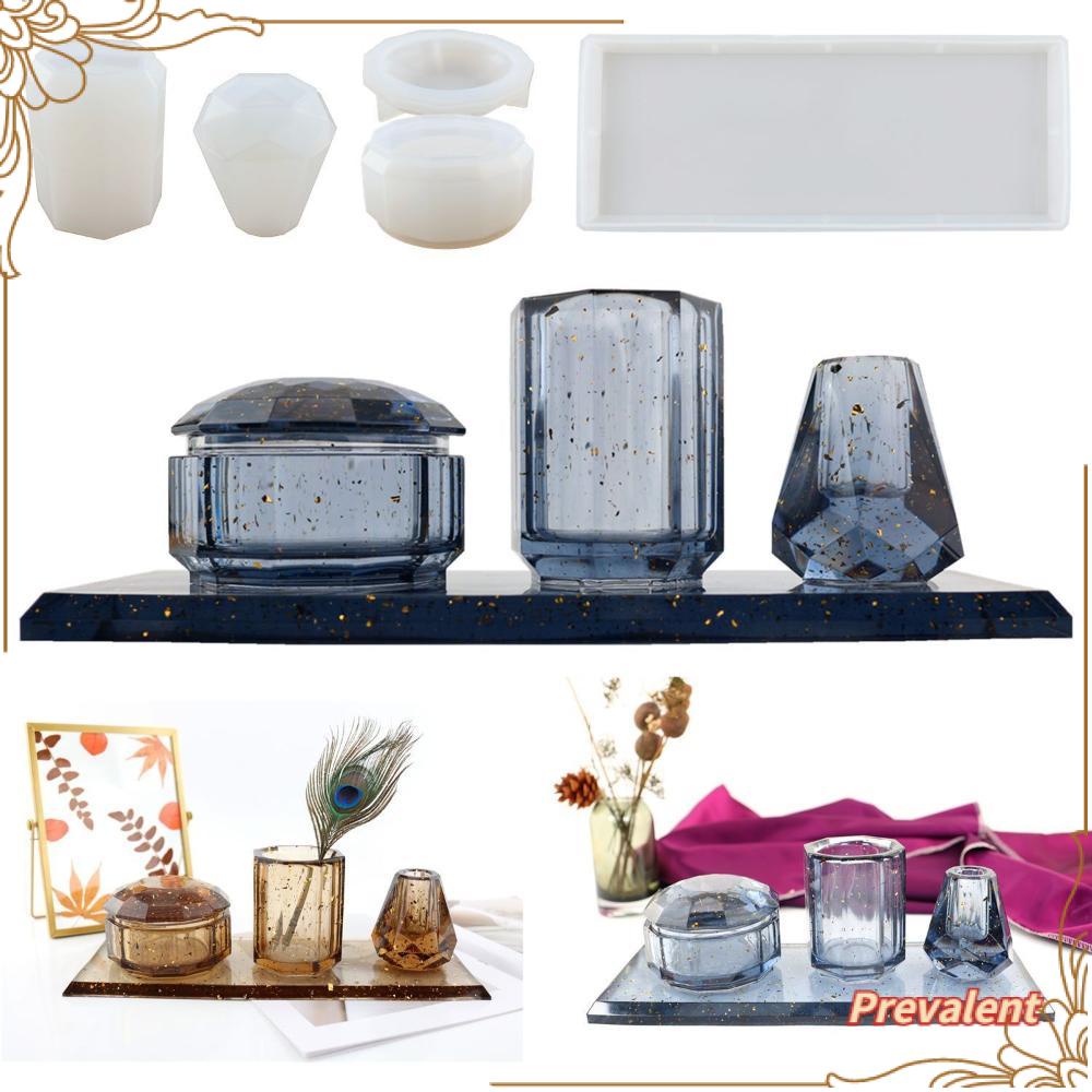 Preva Cetakan Resin DIY Handmade Candlestick Vas Kristal Desktop Storage
