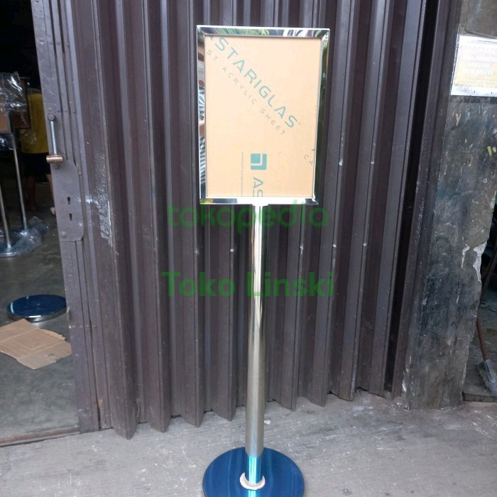 

SIGN STAND STAINLESS SIGNAGE STANDING SIGN FRAME DISPLAY A3 STAINLESS