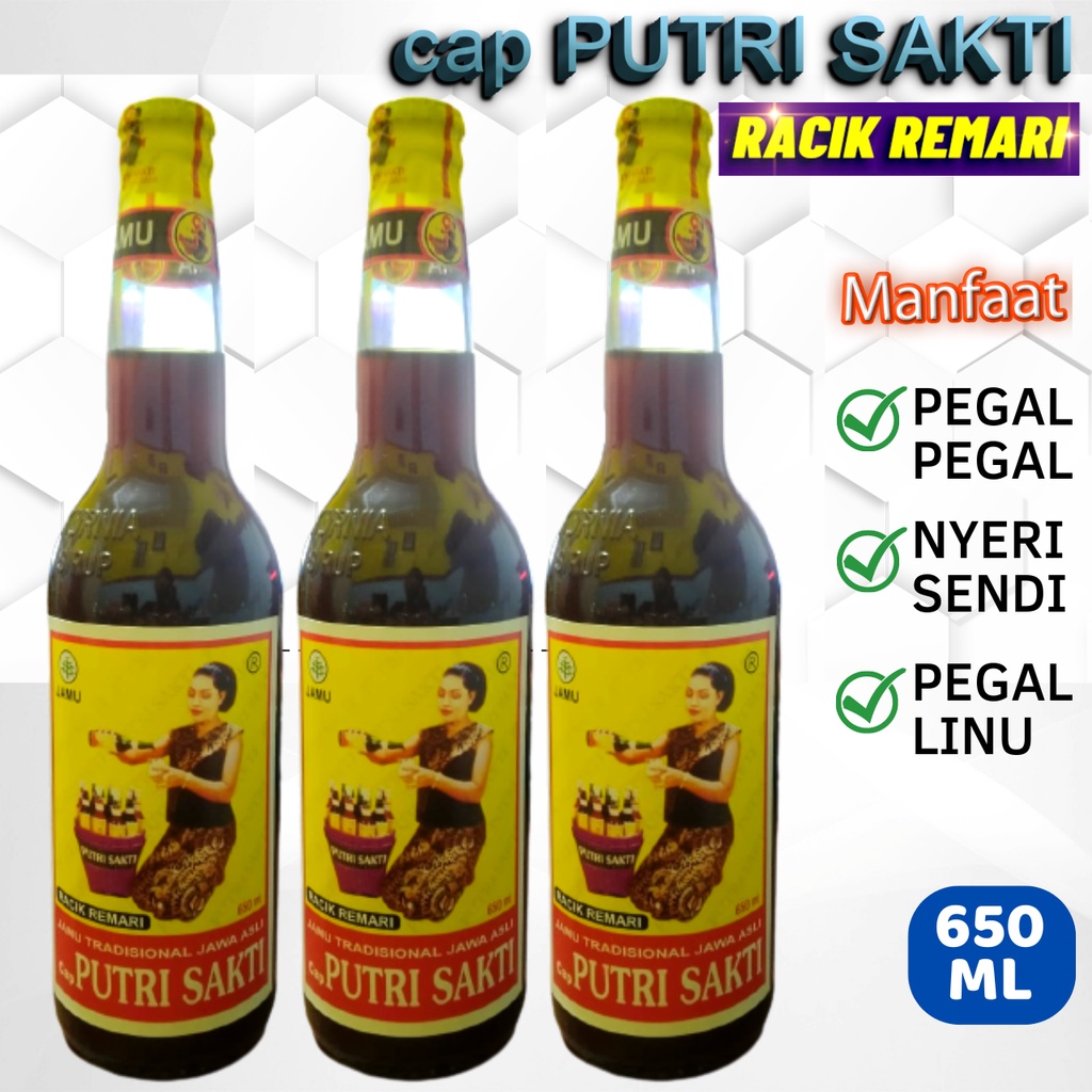 Jamu Putri Sakti Racik Remari Rasa Manis Dan Pahit 650ML Ramuan Tradisional Untuk Pegal-Pegal Nyeri Sendi Pegal Linu Pegel-Pegel Pegel Linu