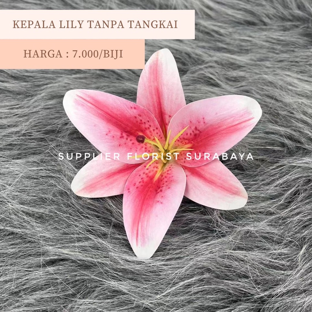 KEPALA LILY KEPALA BUNGA LILY BUNGA PALSU LILY REAL TOUCH MIRIP ASLI LILY LATEX ARTIFICIAL FLOWER BUNGA HIAS DEKORASI DECORATION DIY BUKET BUNGA FLORIST