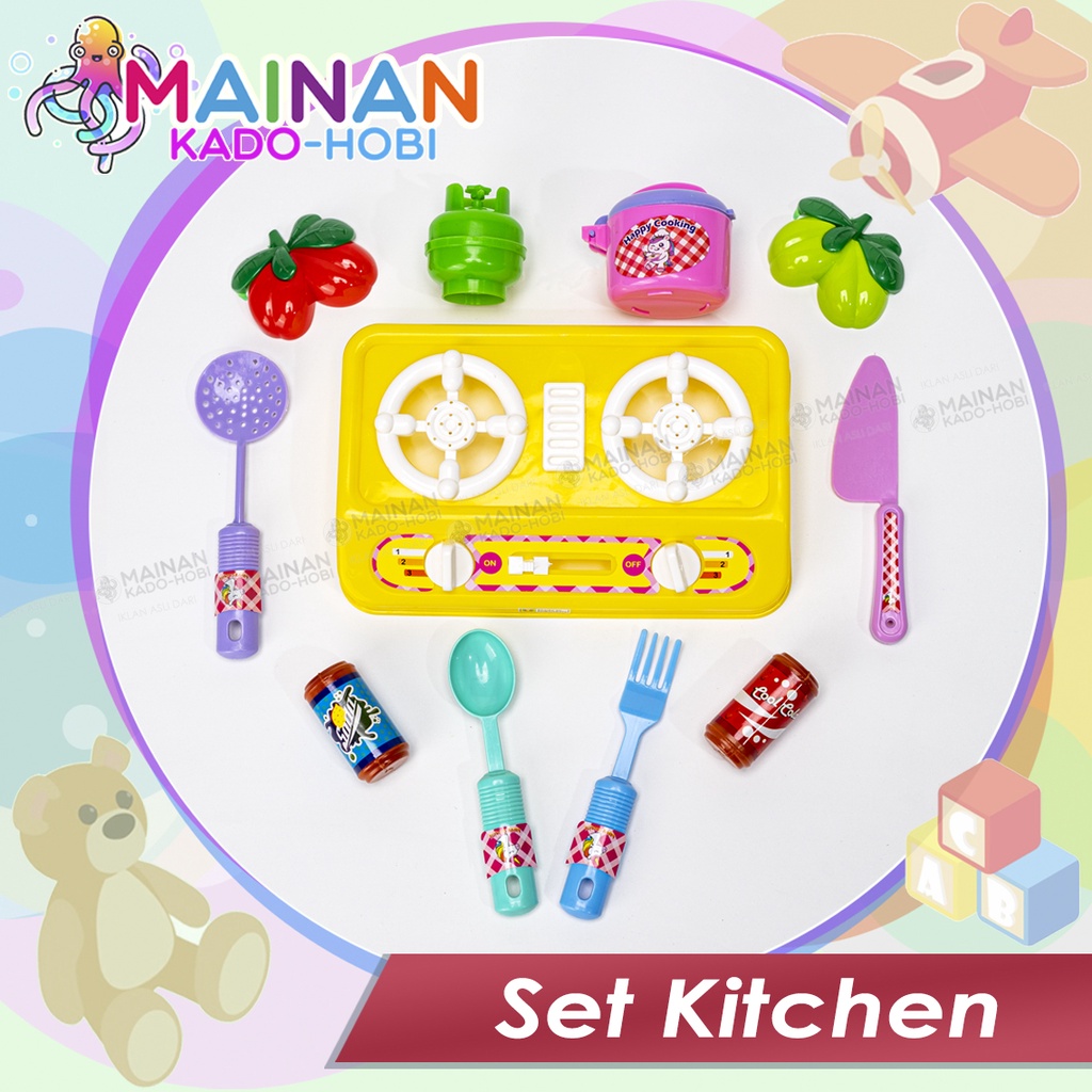 MAINAN EDUKASI MINIATUR ANAK PEREMPUAN SET KITCHEN ALAT MASAK DAPUR