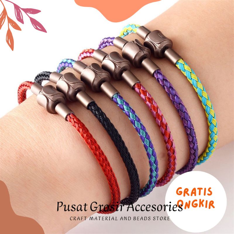 Gelang Tali Kawat Untuk Charm Liontin emas Huruf