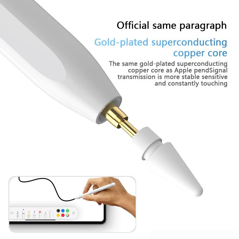 Stylus Active Pencil Gen 10th Magnetic Wireless Charging Palm Rejection Drawing Pen For Tablet iPad Pro Stylus Air Mini Write Tilt Pressure Technology Bluetooth Soft Nib