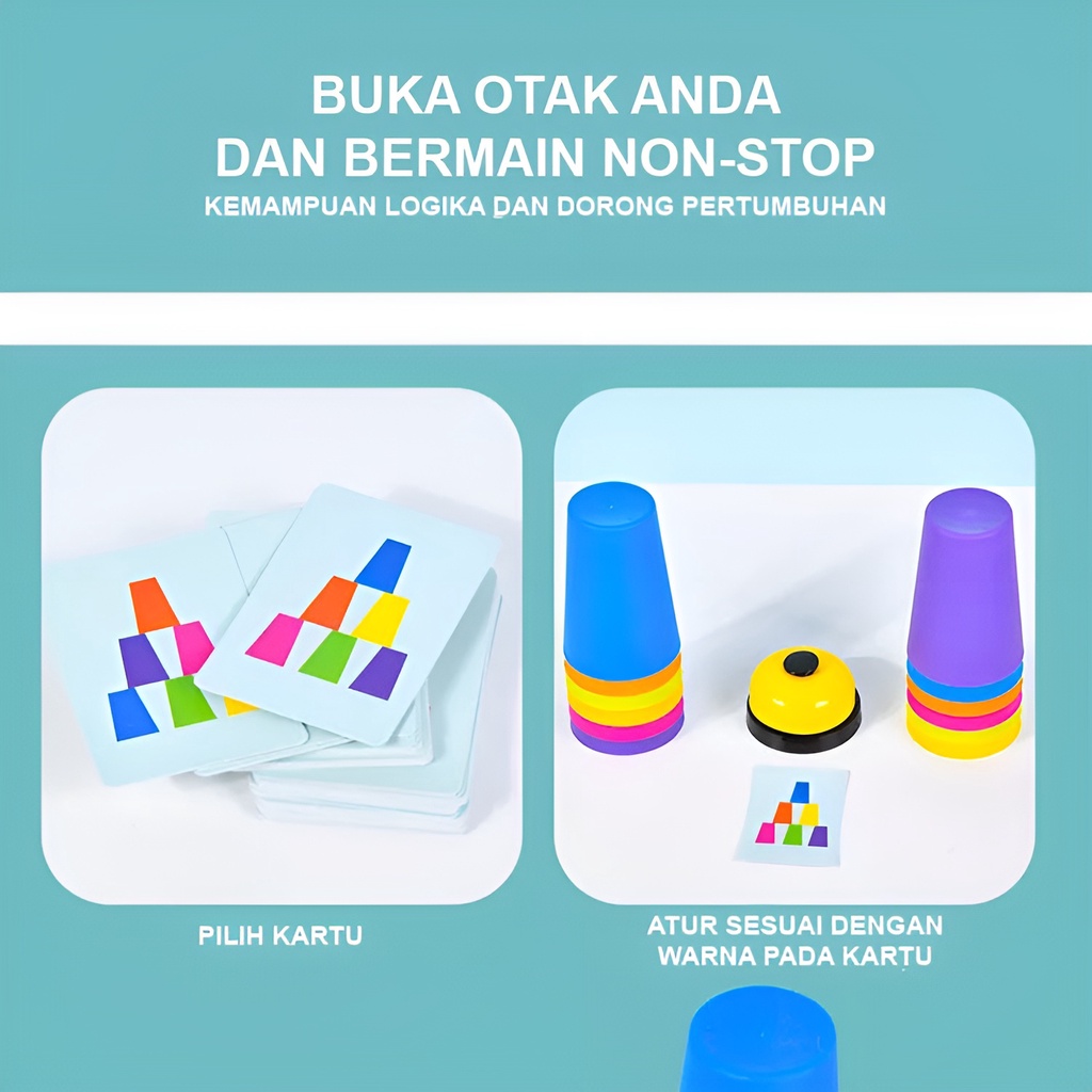 Mainan Edukatif Anak | Mainan Seru Untuk Keluarga Stocked Cup Gelas | Mainan Anak Laki Laki Mainan Edukasi 3-4-5-6 Tahun