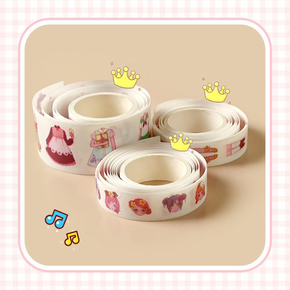 [Elegan] Kecantikan Dress Up Tape Stiker Kartun 3roll Aesthetic Mainan Anak Akun Tangan Jurnal DIY Stiker Dekoratif