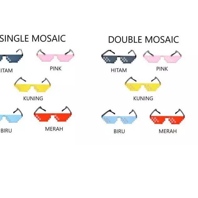 み [READY ALL VARIAN] 5 Desgin Thug life Mosaic Sunglasses Kacamata Hitam Wanita/Pria Small Sunglasse