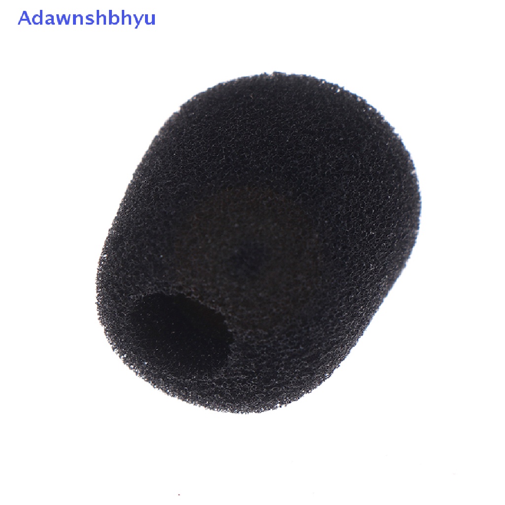 Adhyu 10pcs Headset Mikrofon Hitam Kecil Praktis Kaca Depan Spons Busa Mic Cover ID