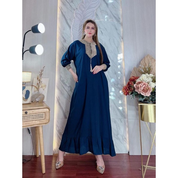 GAMIS ARAB DUBAY TERBARU ORIGINAL REALPICK RESLETING DEPAN BUSUI BAHAN RAYON DN 56 KWALITAS TERBAIK//DRES ARAB TERBARU