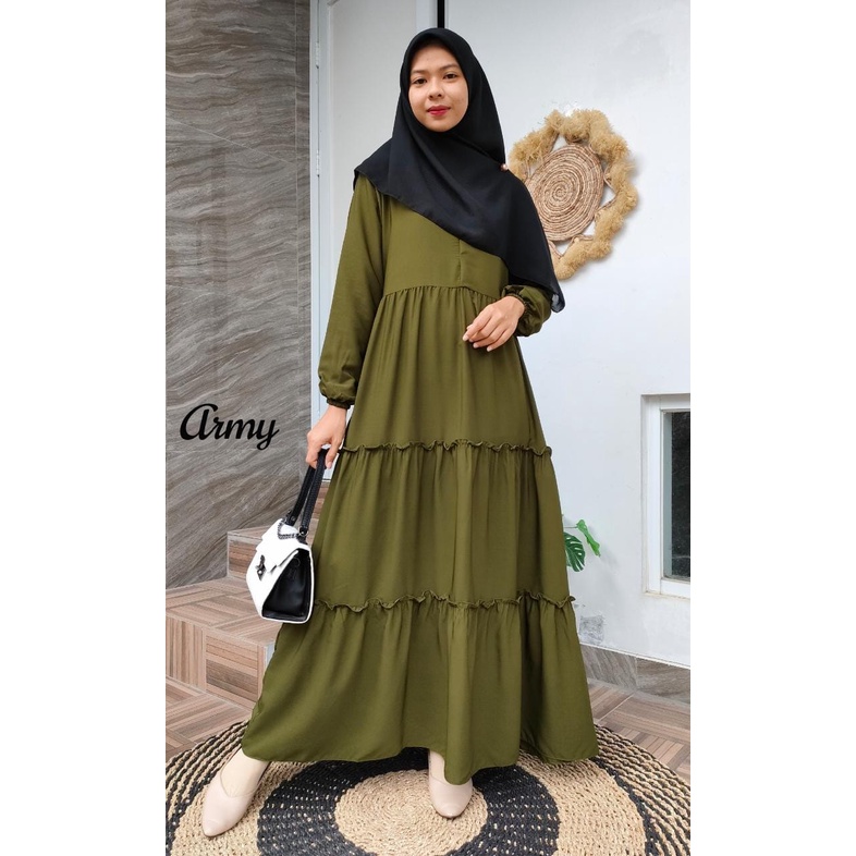 Gamis Firda Susun Wolfis Size M L XL Termurah