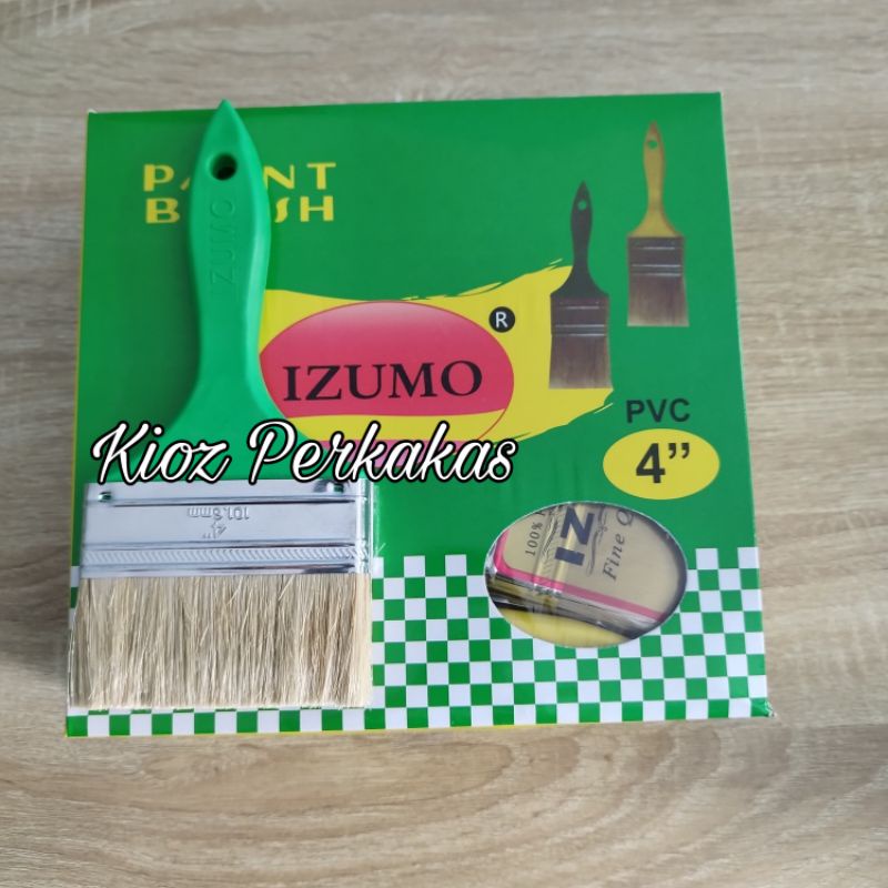 Kuas cat IZUMO Gg. PVC warna hijau & kuning (campur) uk. 4" (12pcs)