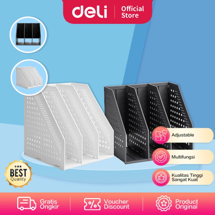 

✨NEW✨ - Deli Document Desk Organizer / Rak Kertas Mempunyai 3Slot E79003 - Hitam