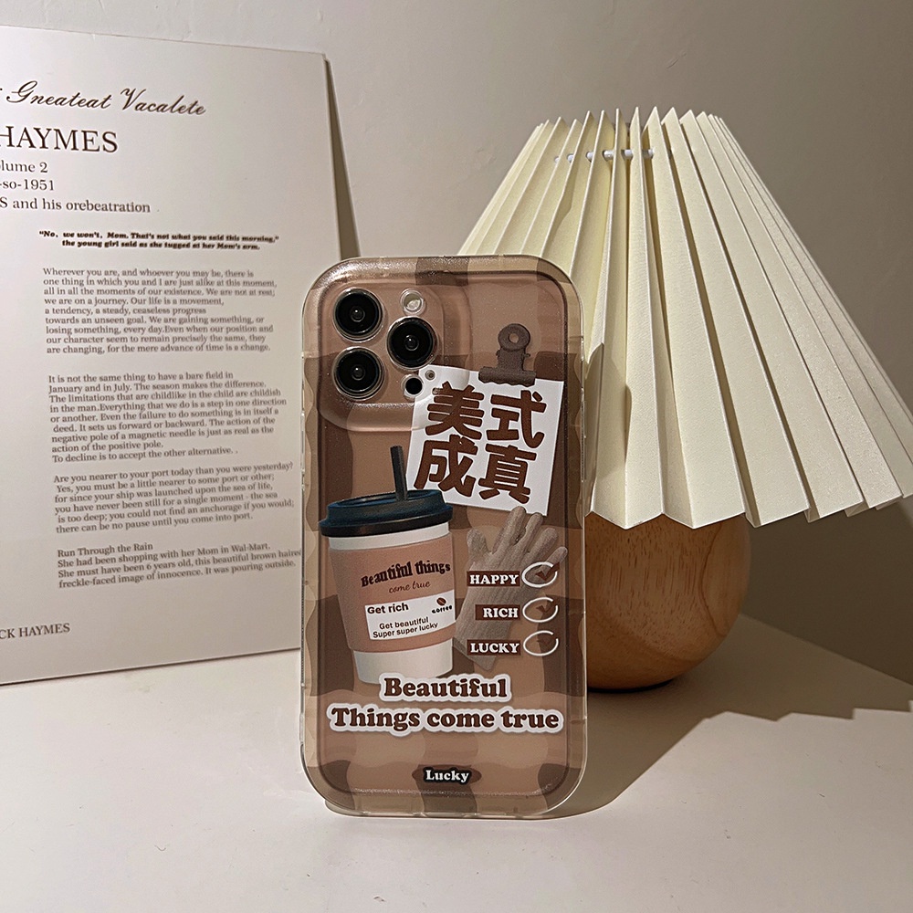 IPHONE Ins Kopi Hal Baik Datang Benar Casing Transparan Untuk Iphone14 11 12 13 PRO MAX Casing Cover Pelindung1216