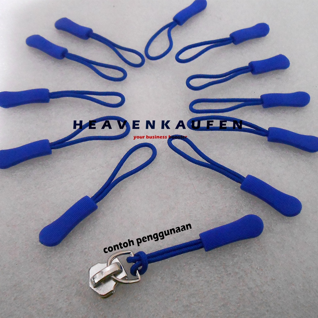 Zipper Puller Tali Variasi Tarikan Kepala Resleting Warna Biru Harga Per Lusin Untuk Pull Zipper Jaket Tas Dll