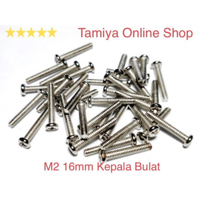 Tamiya Screw M2 / Baut Putih / Baut Silver 16 mm - per pcs (NS829)