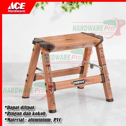 Pijakan Kaki Tangga Fixsteps Tangga Serbaguna Motif KayuTangga Aluminium 1 Step Tangga Pijakan Minim