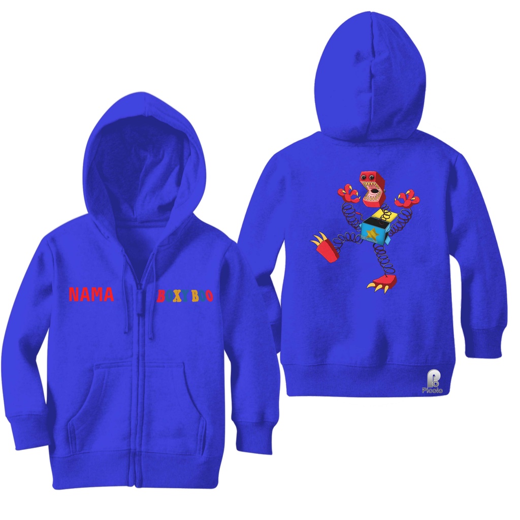 SWEATER HOODIE ZIPPER ANAK MOTIF BOXY BOO UNISEX (FREE NAMA)