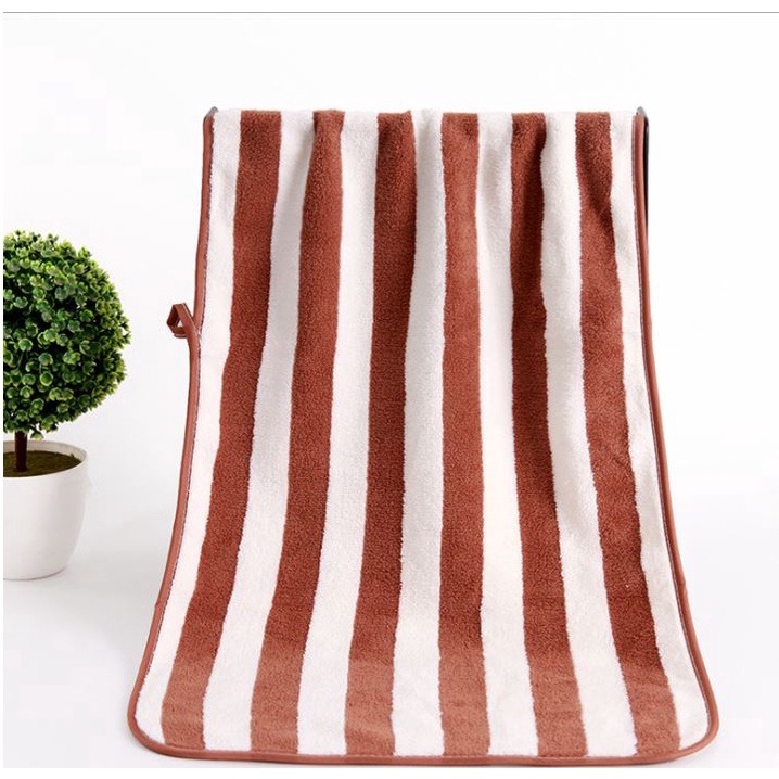 handuk olahraga microfiber salur bahan lembut uk 33 x 76 cm