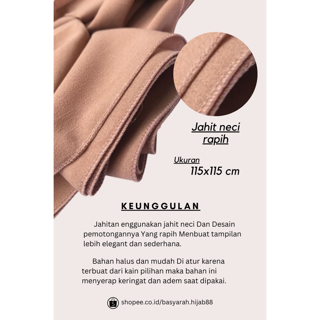 (PROMO) HIJAB BELLA SQUARE JAHIT NECI RAPIH JILBAB SEGI EMPAT BELA SQUARE POLYCOTTON / KERUDUNG SEGI EMPAT-3