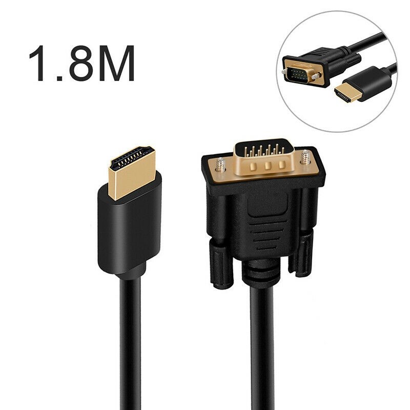 Kabel HDMI to VGA 1.8m HD Adapter Cable - HDMI male to VGA male - 1.8M 3M