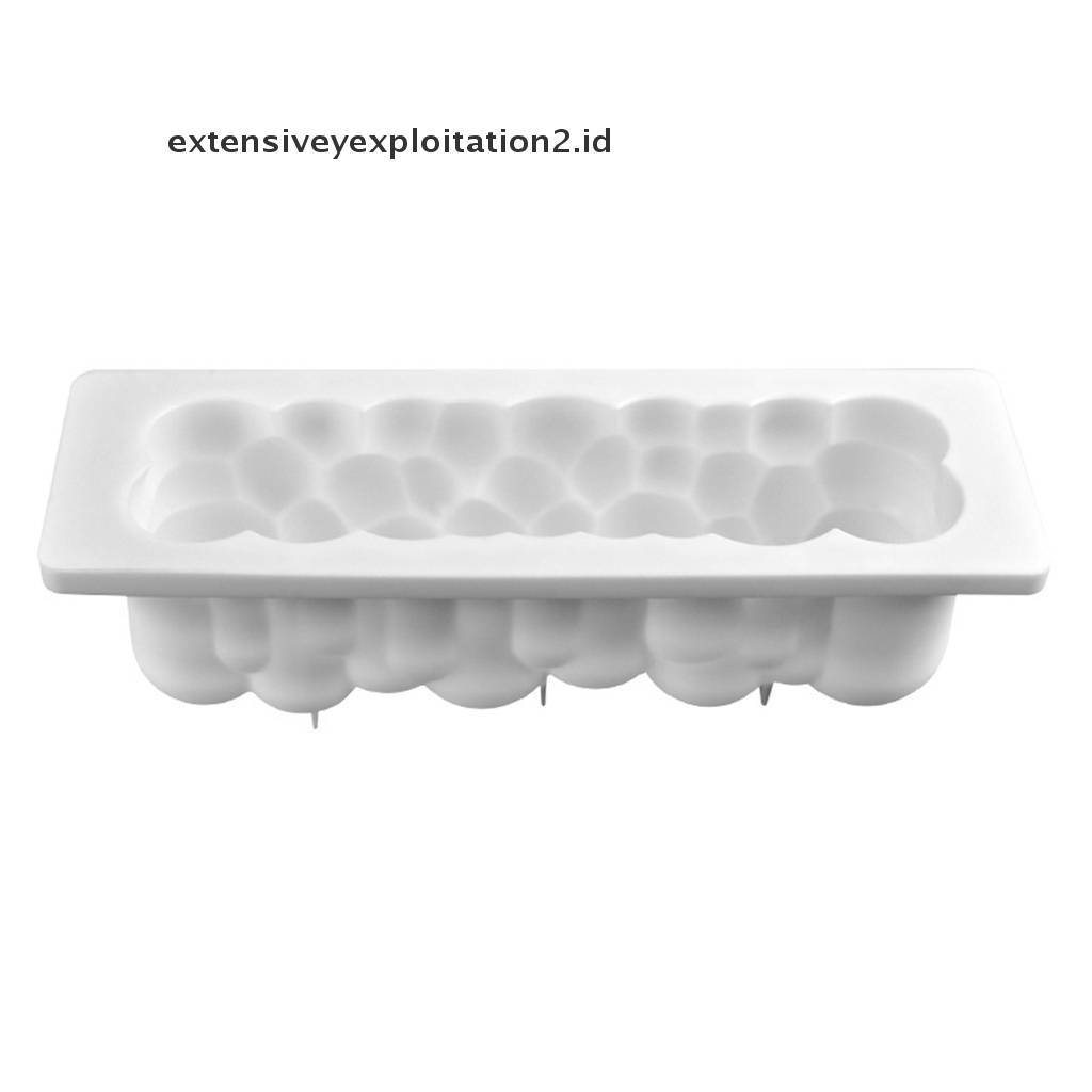 {NEW} Cetakan Kue Silikon Gelembung Awan Persegi Panjang DIY Baking Desserts Mousse Tool.