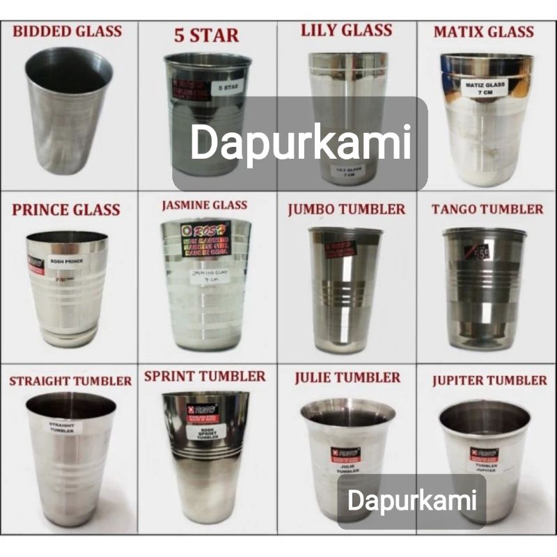 Gelas stainless cangkir Rosh / Gelas Rosh stainless TEBAL / Mug stainless