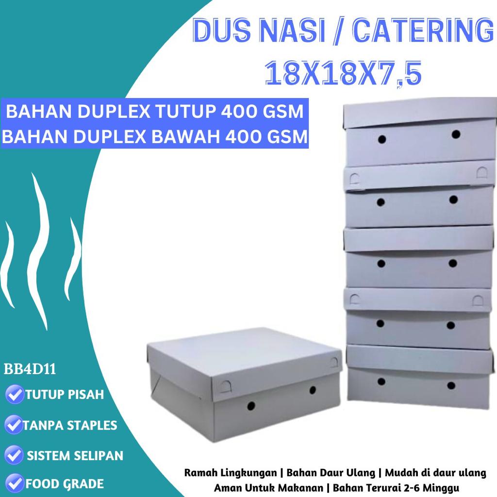 Box Nasi Kotak Dus 18x18 Tebal 400 Gsm (BB4D11-18X18X7.5 Cm)