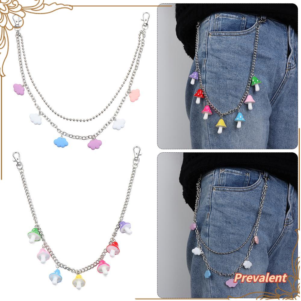 Preva Celana Rantai Wanita Vintage Perhiasan Warna Permen Resin Hip Pop Jamur Awan Liontin