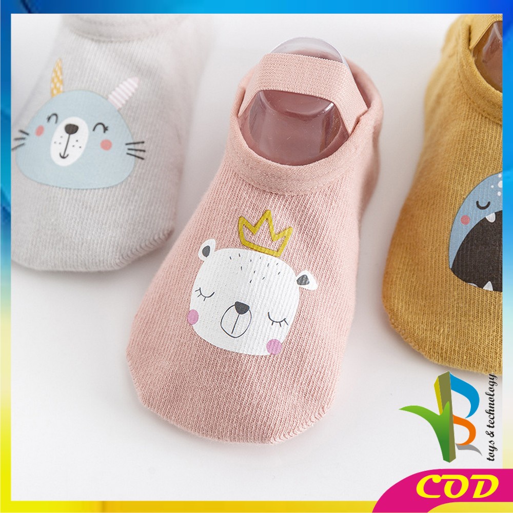 RB-P216 Sepatu Bayi PreWalker Kaos Kaki Anak Bayi Unisex dengan Strap Motif Kartun Hewan / Kaus Kaki Ankle Bayi / Sepatu Baby Gambar Binatang Anti Slip