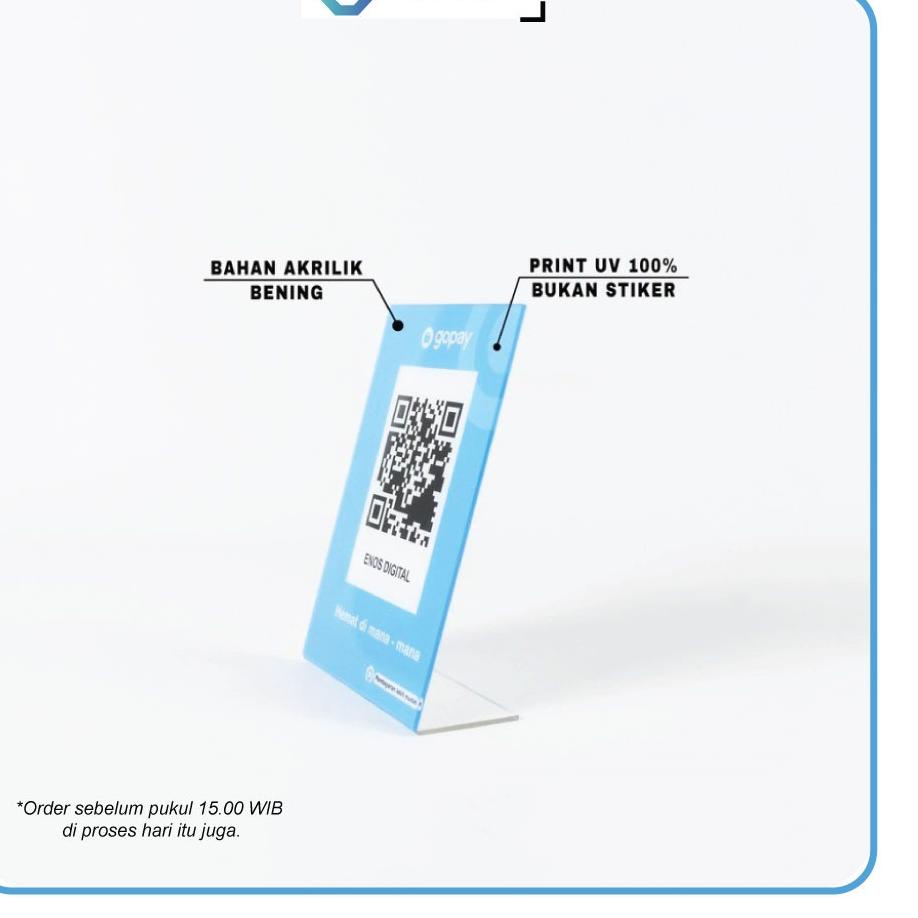 ➲Promo QR STAND / STANDING CUSTOM QR CODE MEJA KAFE / RESTO / KASIR AKRILIK [GAP]